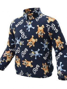 Blue Character Fleece Pullover Hoodie for Women